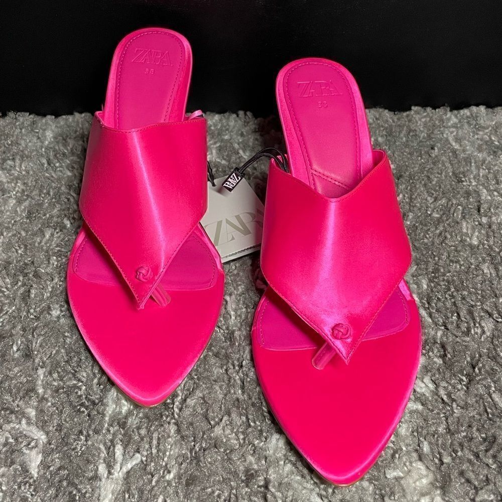 NWT Zara Satin Effect High Heel Sandals